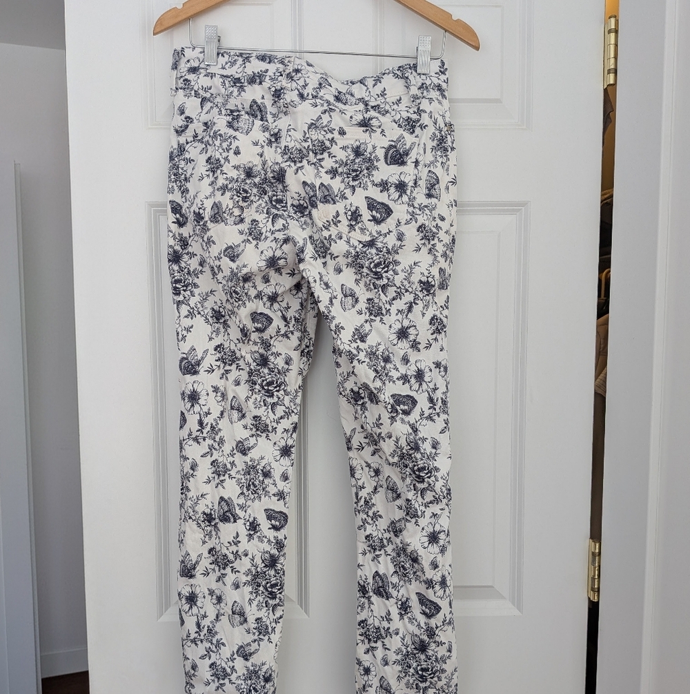 Charter Club Floral Toile Jeans W Sz4 Runs Large